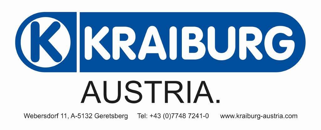Logo Kraiburg Austria / Kraiburg Austria Kraiburg in weiß auf blauem Hintergrund